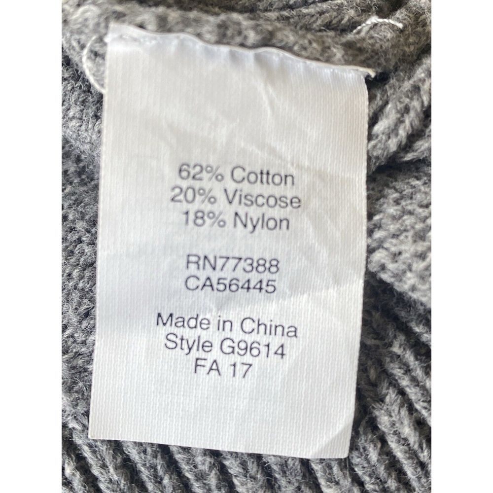 Madewell Tie-Cuff Pullover Sweater Crew Small Gray Color G9614 Cotton Blend - Picture 5 of 5